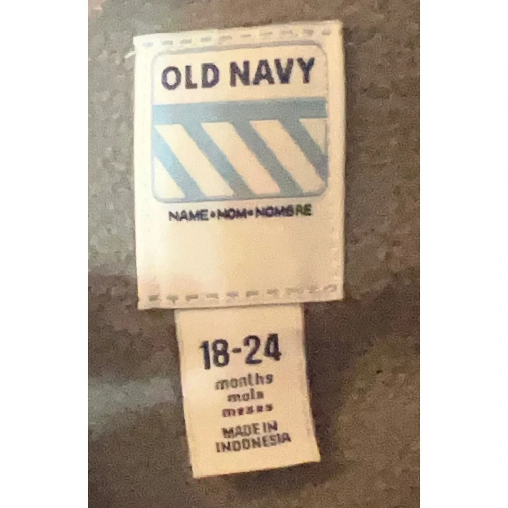 Old Navy Kids Navy Blue Glossy Puffer Vest Fleece Lined 18-24 Months